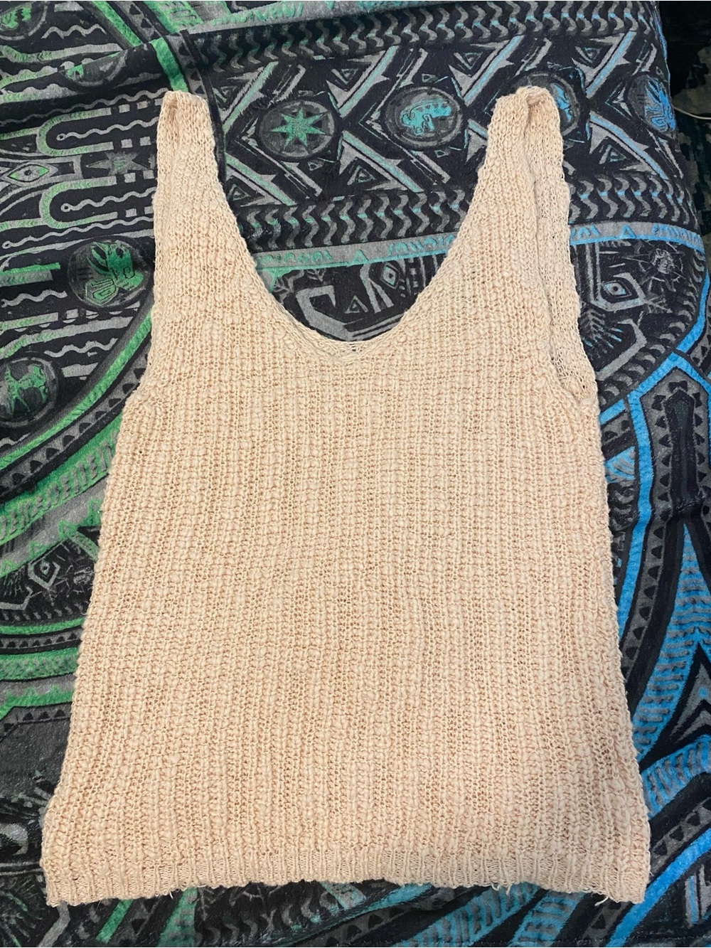 Beige Knit Tank Top - Women's Sleeveless Sweater